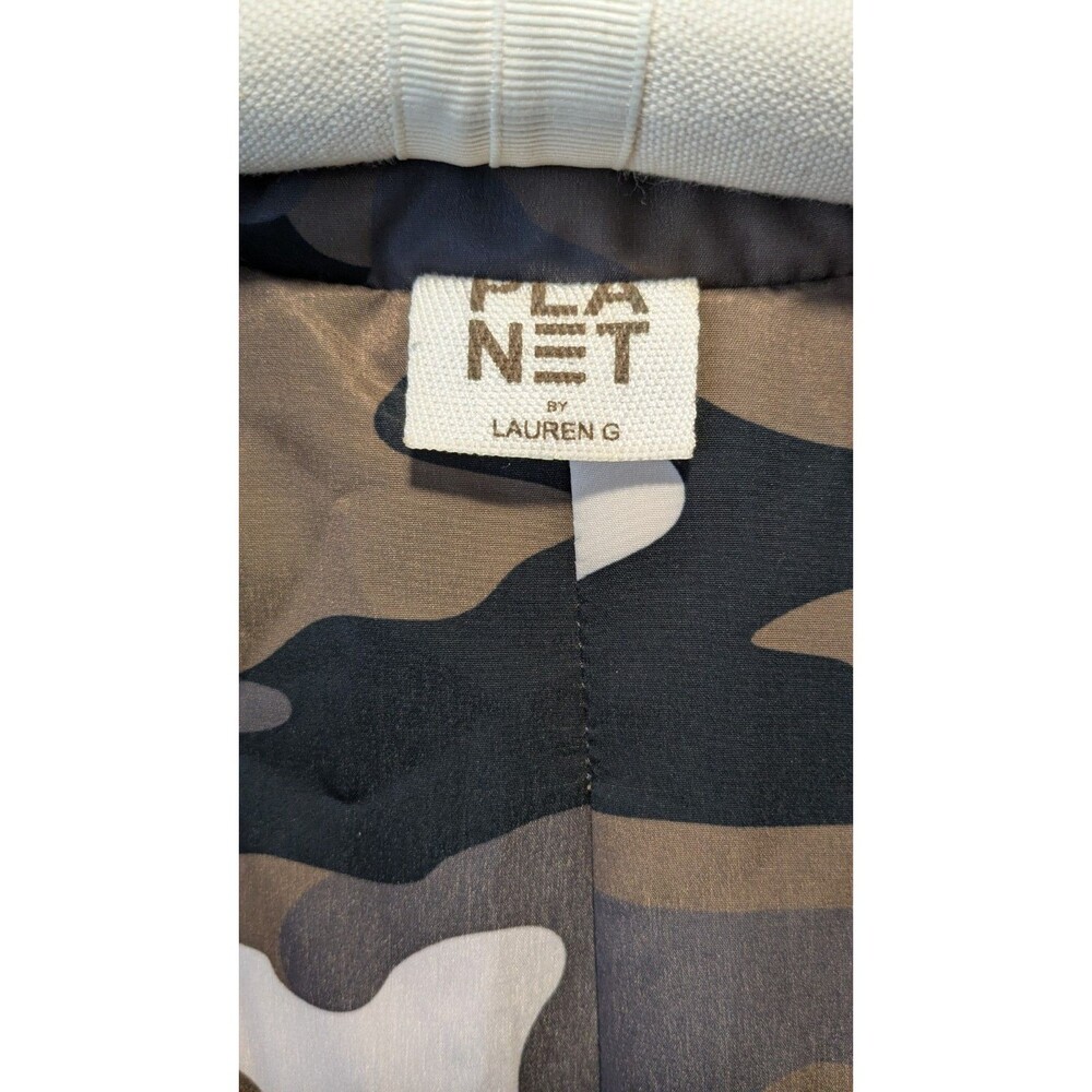 PlaNet by Lauren G NWOT Camouflage Cape Jacket Shawl Collar Button Front Pockets - Picture 4 of 14